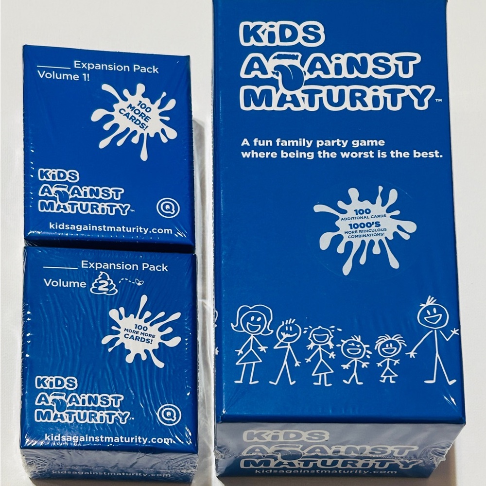 Kids Against Maturity: Card Game Kids Families Combo Pack w/ Expansion 1 & 2
